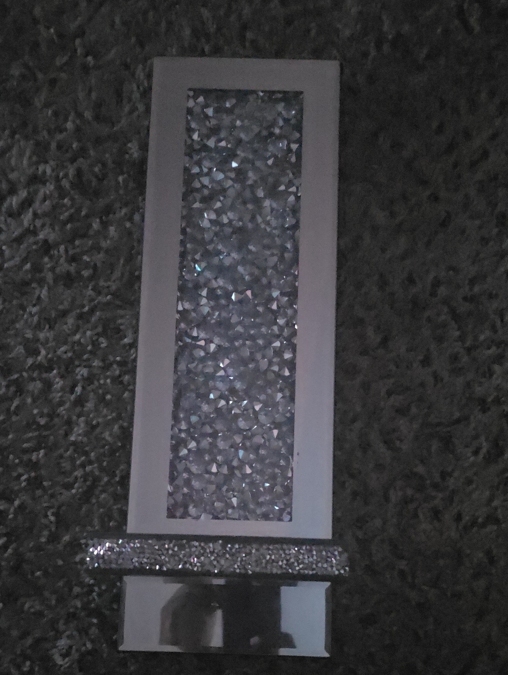 Silver Glitter Rectangular Decorative Accent Candle Holder For Wall